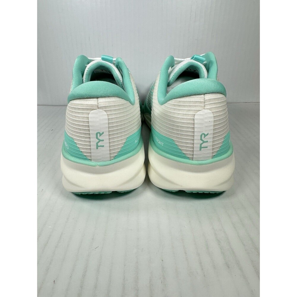 Size 9.5 TYR SR-1 Tempo White Aqua Athletic Running Training Gym Shoes Mens NEW - Picture 5 of 8